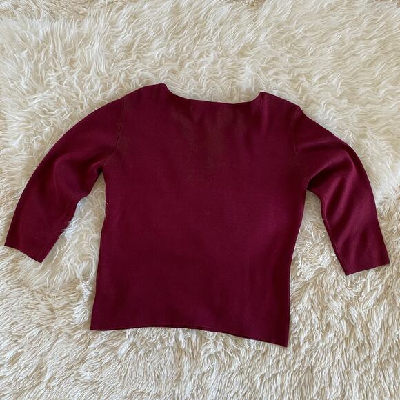 Geoffrey Beene Sport Silk Blend Sweater in Burgundy, size M - Picture 2 of 7